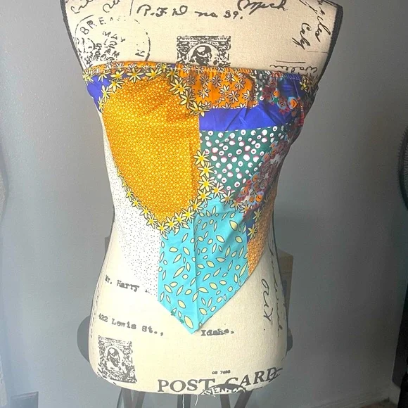 NEW- Handkerchief Top Multi Colored floral, boho designs Size S and M available - Picture 4 of 16